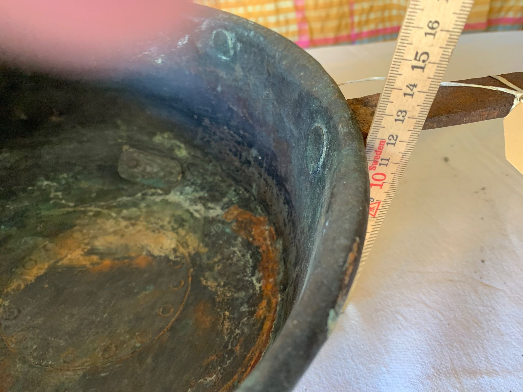 Padelle: Kupferpfanne mit langem Griff gebraucht ca 22cm – Usato da Urnäsch venduto da Mafre1949 2