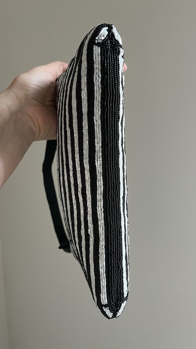 Borse da donna: VINTAGE WHITE BLACK BEADED SHOULDER BAG BY SCHEILAN – Usato da Lugano venduto da yul_fhg2 6