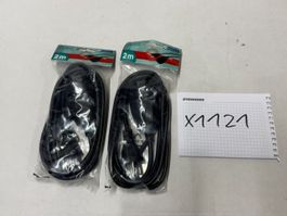 2x Steffen  2m Verlängerungskabel, schwarz (X1121)