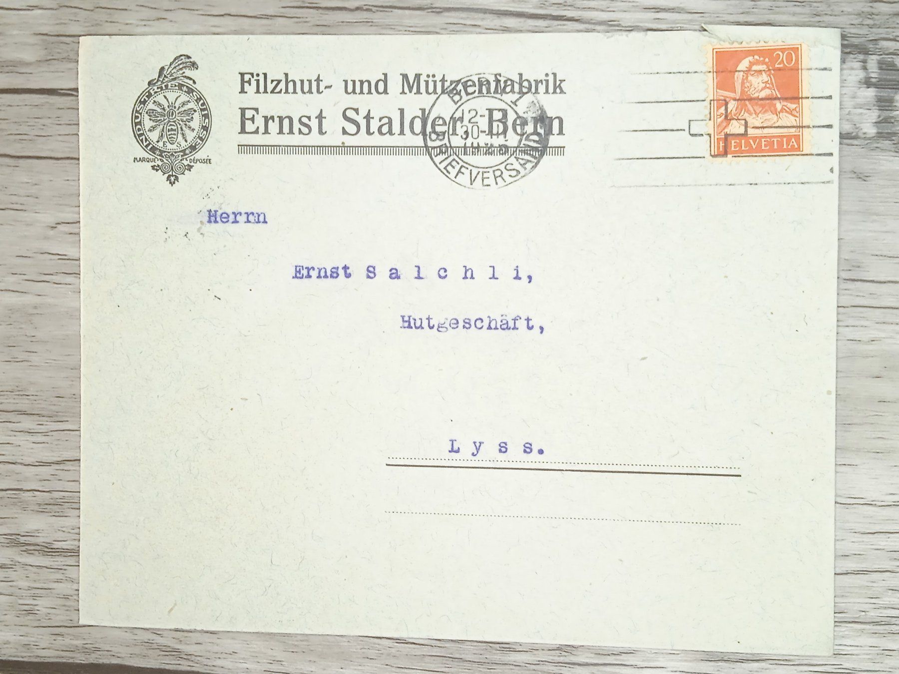 Tutti i francobolli: TR20 Enveloppe + Timbre Suisse 1925 – Usato da Cousset venduto da Patrick_Collections