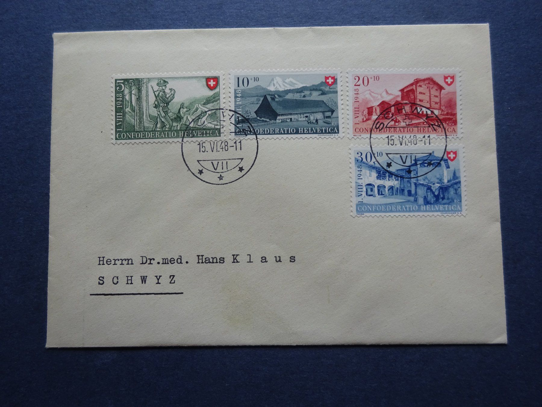 Tutti i francobolli: 1948 Pro Patria FDC – Usato da Appenzell-Steinegg venduto da adi1975