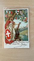 Alte Postkarte Schweiz Helvetia Wappen 1902