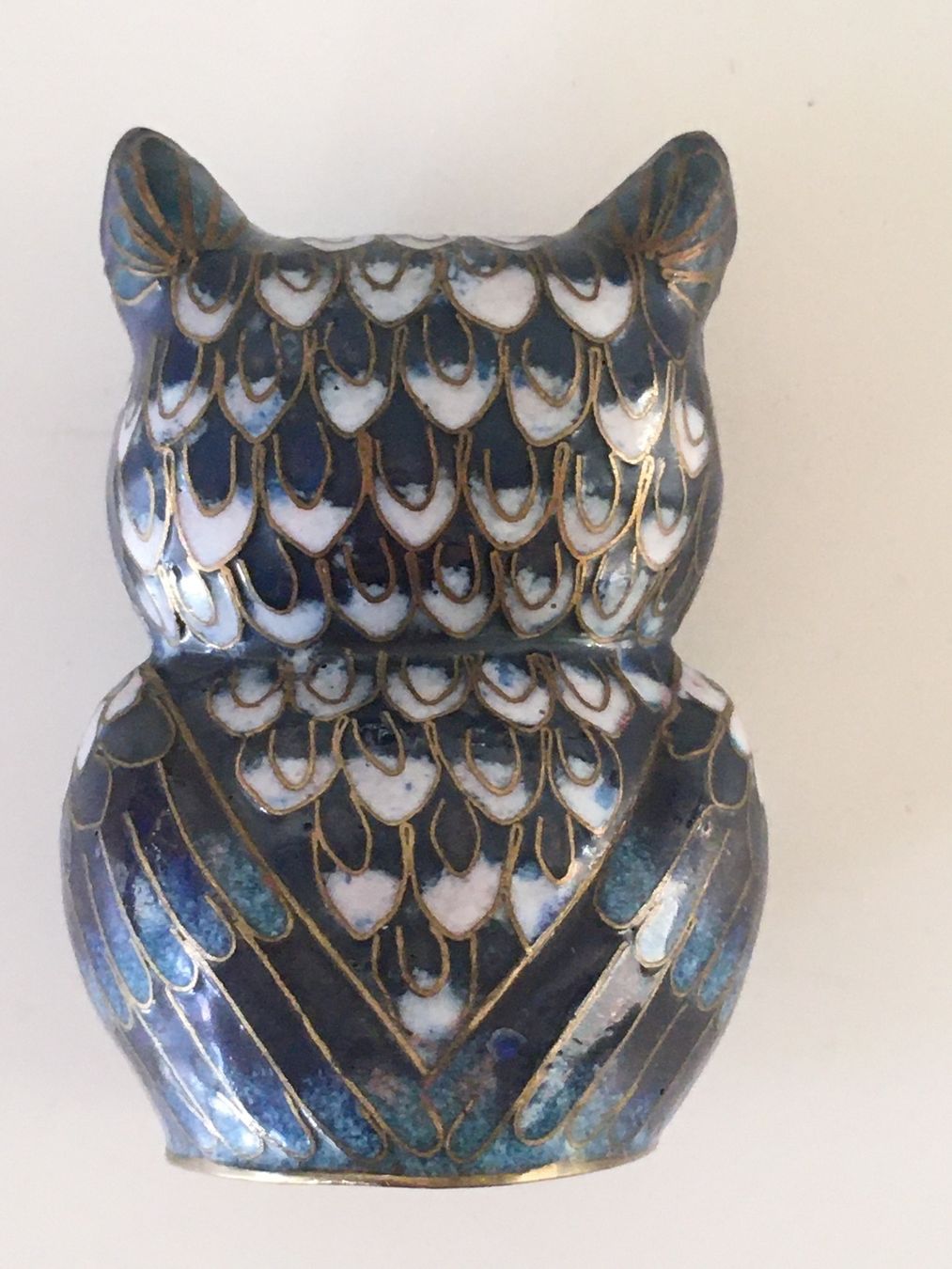 Statuette: Blaue Eule Metall Emaille Cloisonné – Nuovo (secondo la descrizione) da zürich venduto da Cf8000 1
