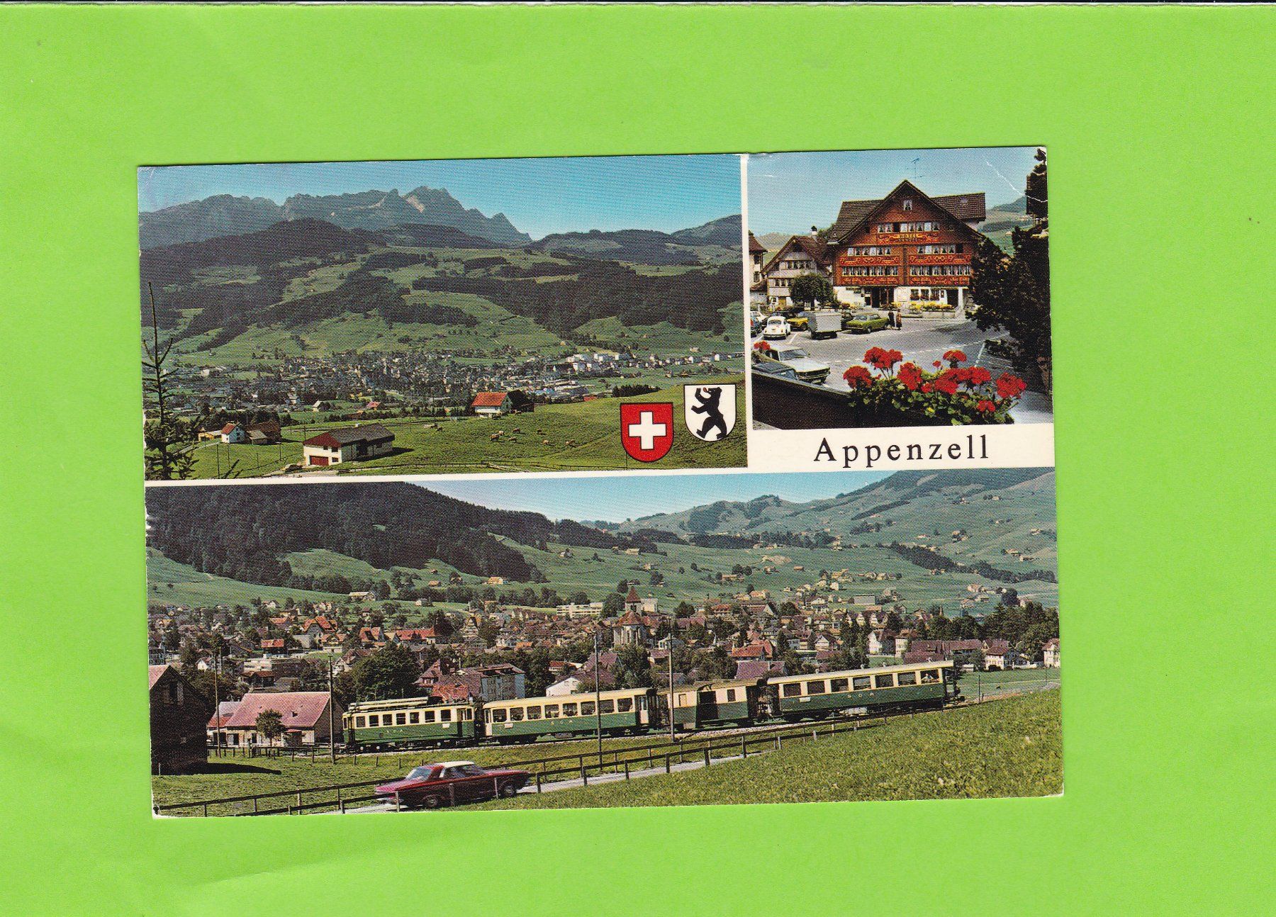 Cartoline postali: Appenzell mit S-G-A--Bahn – Usato da St. Peterzell venduto da neckertal