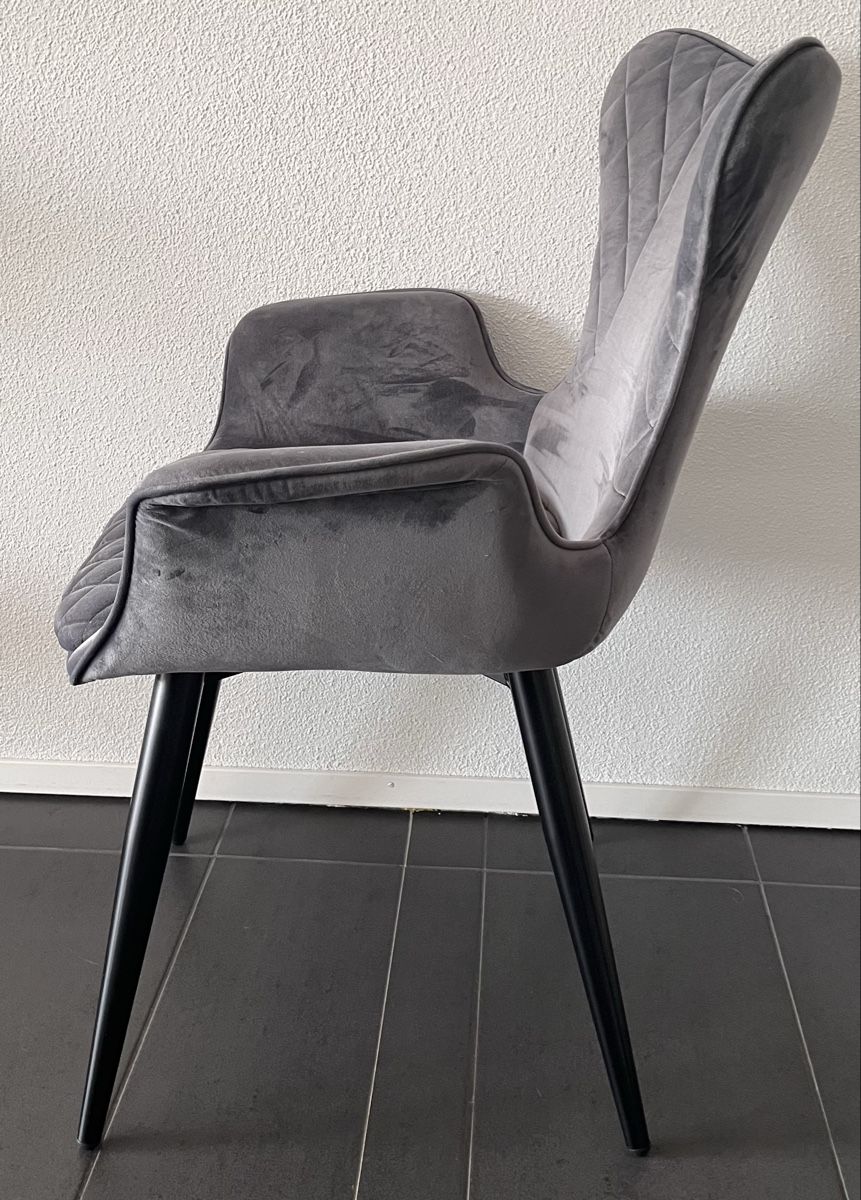 Sedie: 6er Set Stühle Samt mit Armlehne Grau – Usato da Steinach venduto da nad_wsd8 1