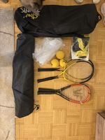 Street Tennis Set Schlaeger Baelle Netz Tasche gebraucht