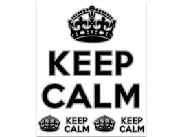 Keep Calm Krone Bleib ruhig Aufkleber Sticker 3-teilig NEU