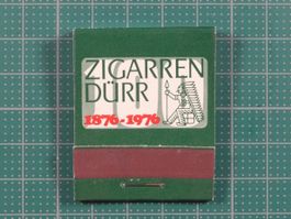 Zürich, ZIGARREN DÜRR, 1876-1976, altes Zündholz Briefchen,