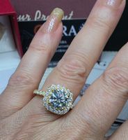Bague argent avec diamant de moissanite de 2 ct certifié GRA