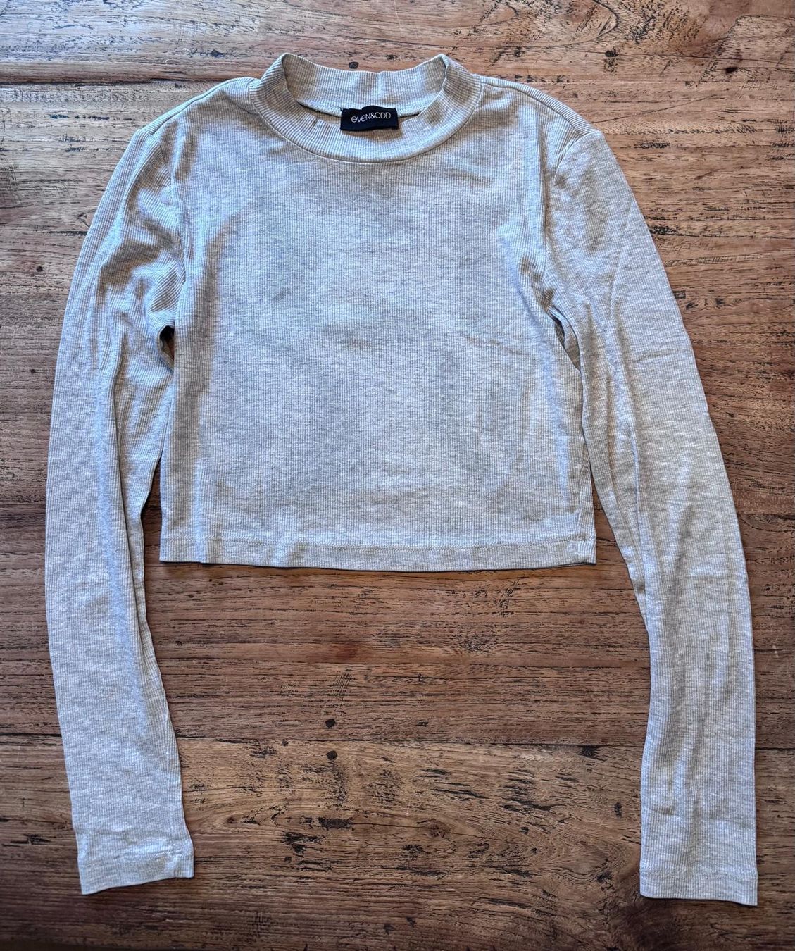Top: Even&Odd langarm crop Top_Shirt. Grau. – Usato da Zürich venduto da Sunnyflower97 5