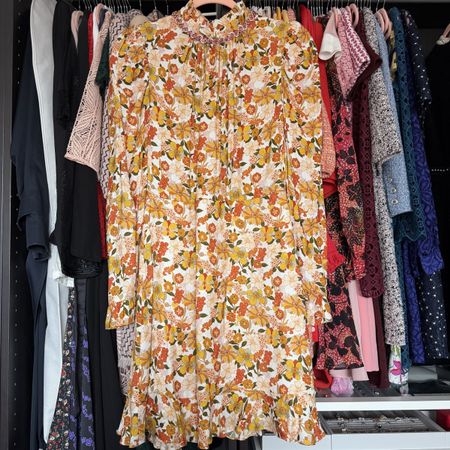 Sandro Paris Kleid Blumenmuster orange Grösse 40
