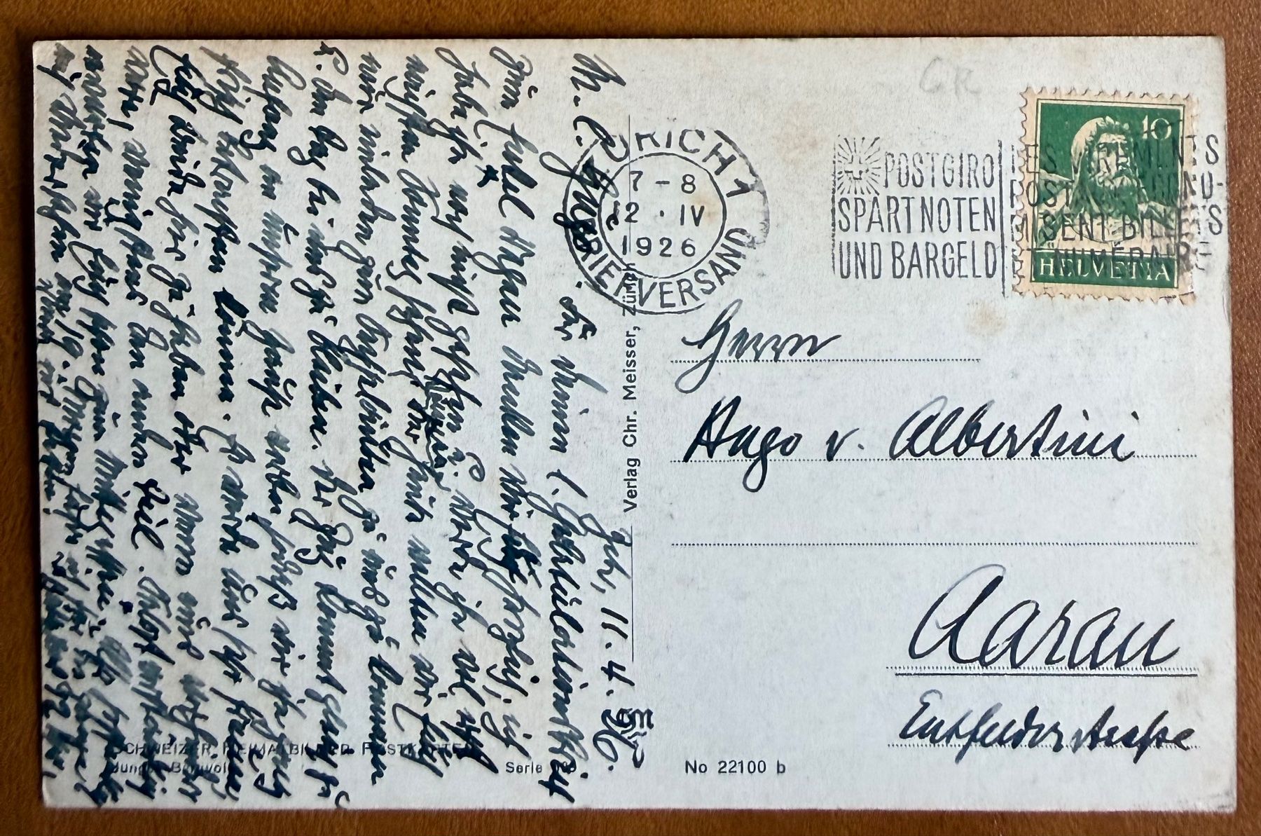 Cartoline postali: Münstertal 1926 – Usato da Lutry venduto da Ediego 2