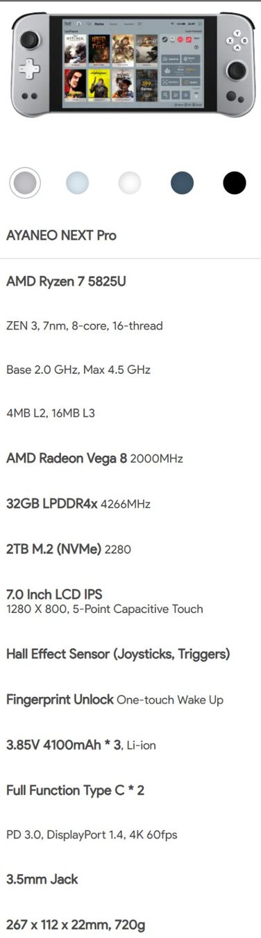 PC: Ayaneo Next Pro - 32GB RAM - 2TB SSD – Usato da Birmenstorf AG venduto da gnex 4