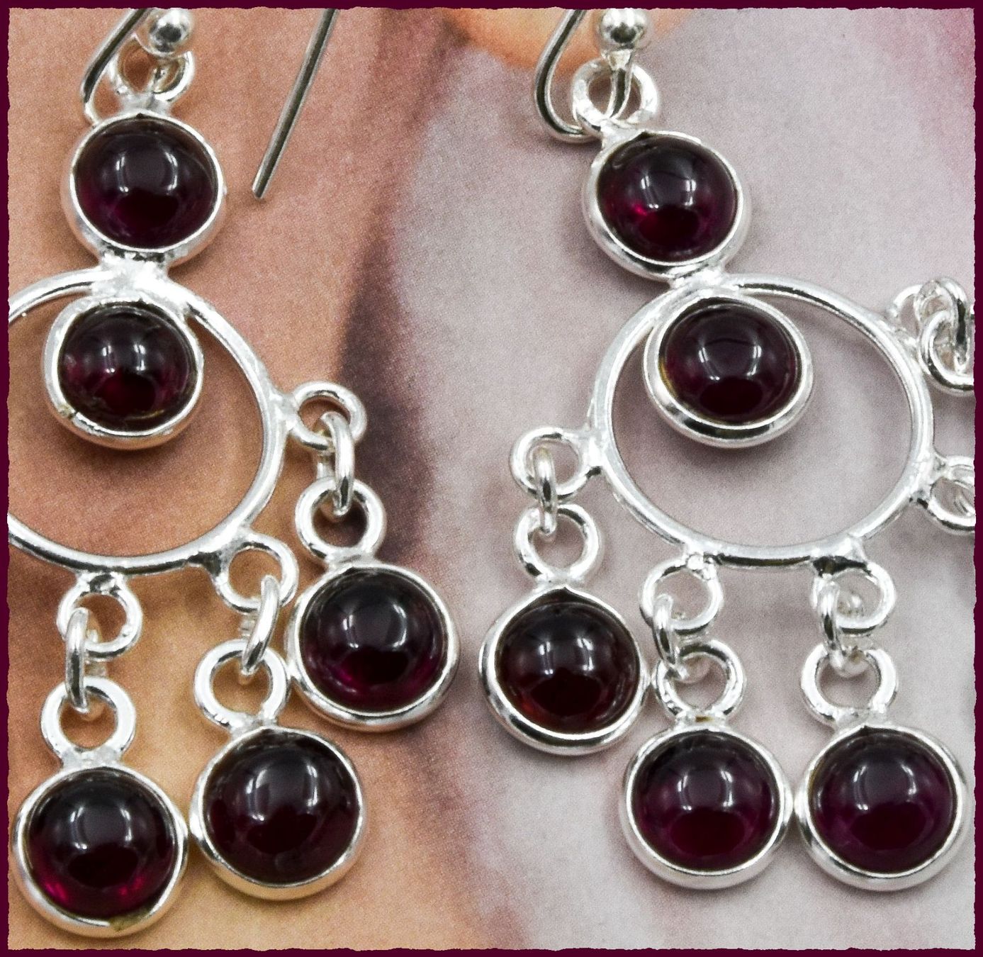 Orecchini pendenti & Orecchini a lobo: ♛ Granat Ohrhänger 925 Silber – Nuovo e nell'imballaggio originale da Oberglatt ZH venduto da Hot-Spot 1