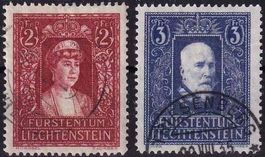 1933/35 LIE, Fürstenpaar Nr. 119+120 gestempelt, fehlerfrei.