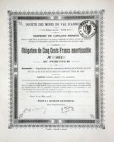 Société des Mines du Val d'Anniviers SA, Sion - 1903