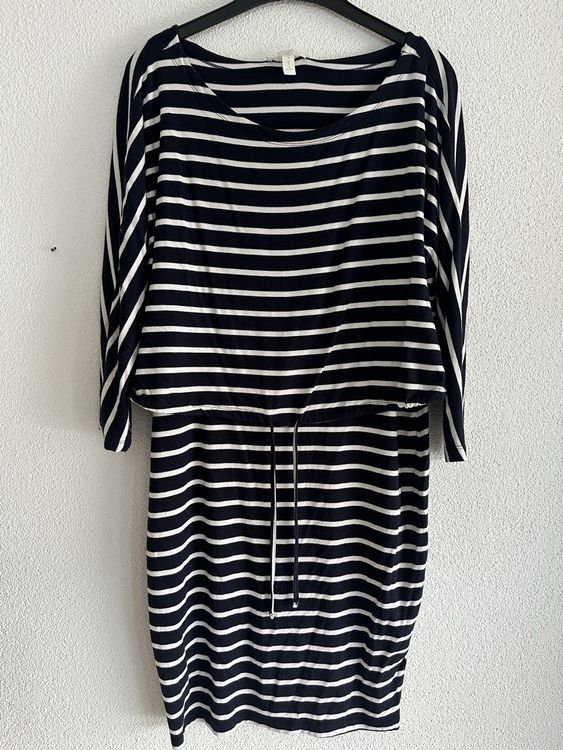 Umstands- und Stillkleid navy/weiß gestreift