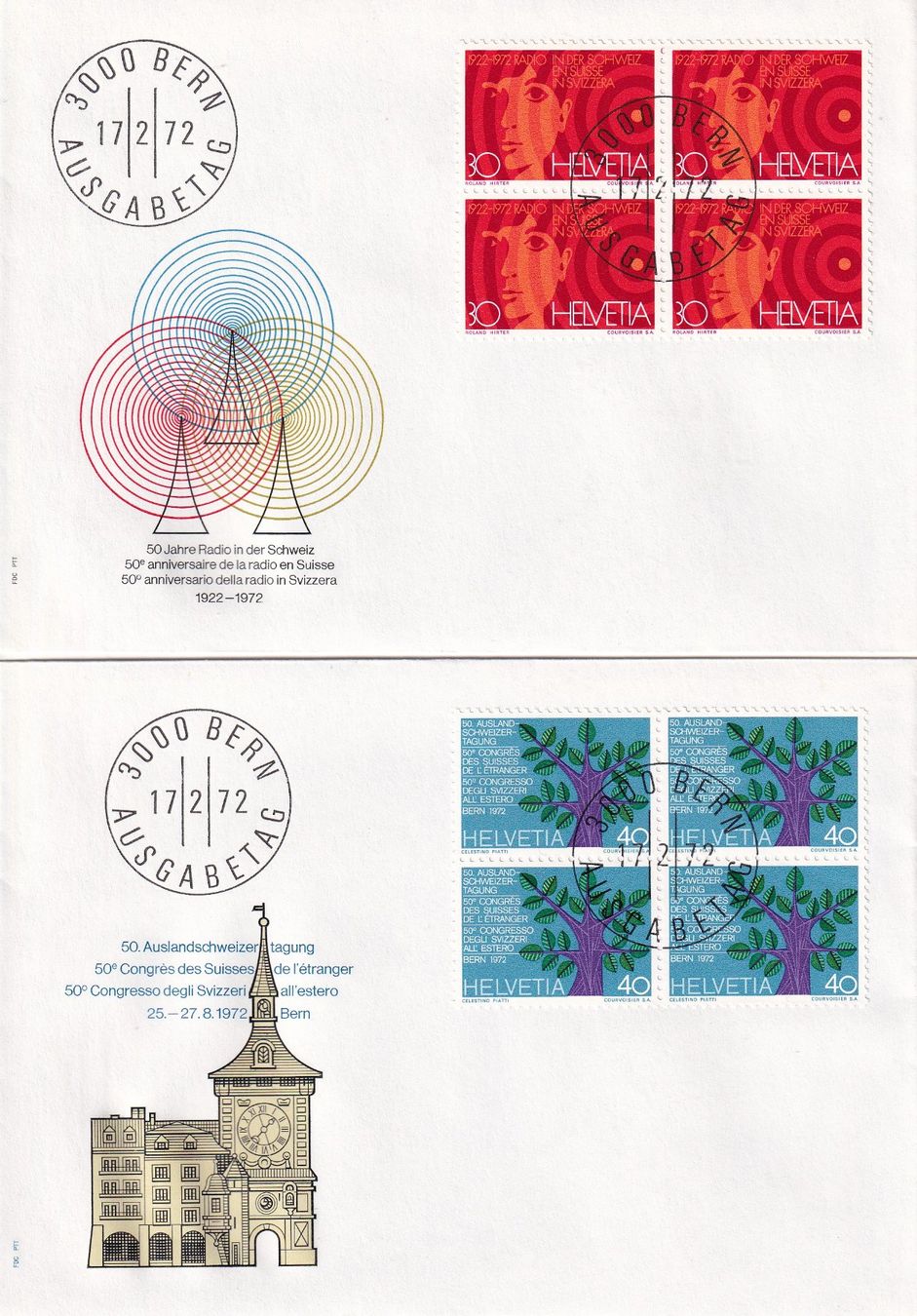 Tutti i francobolli: Lot 6 Briefe FDC 4er Block  1972 – Usato da Rossa venduto da becky05 1