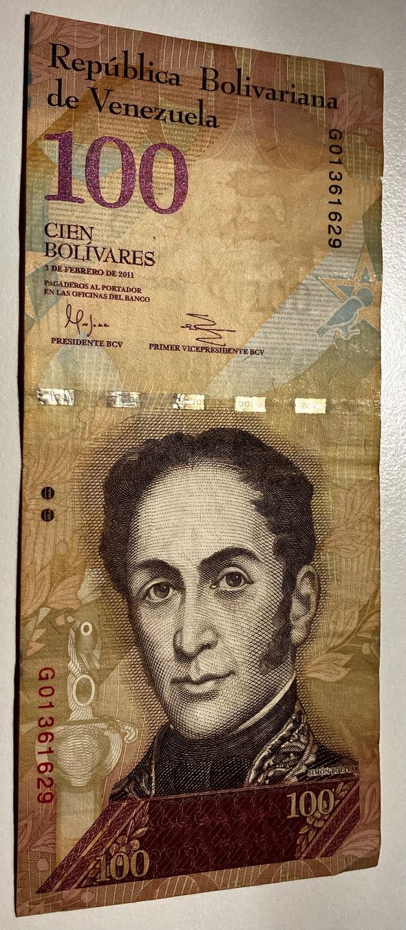 Banconote: Venezuela 100 Bolivares 2011 – Usato da Algetshausen venduto da Carrhard