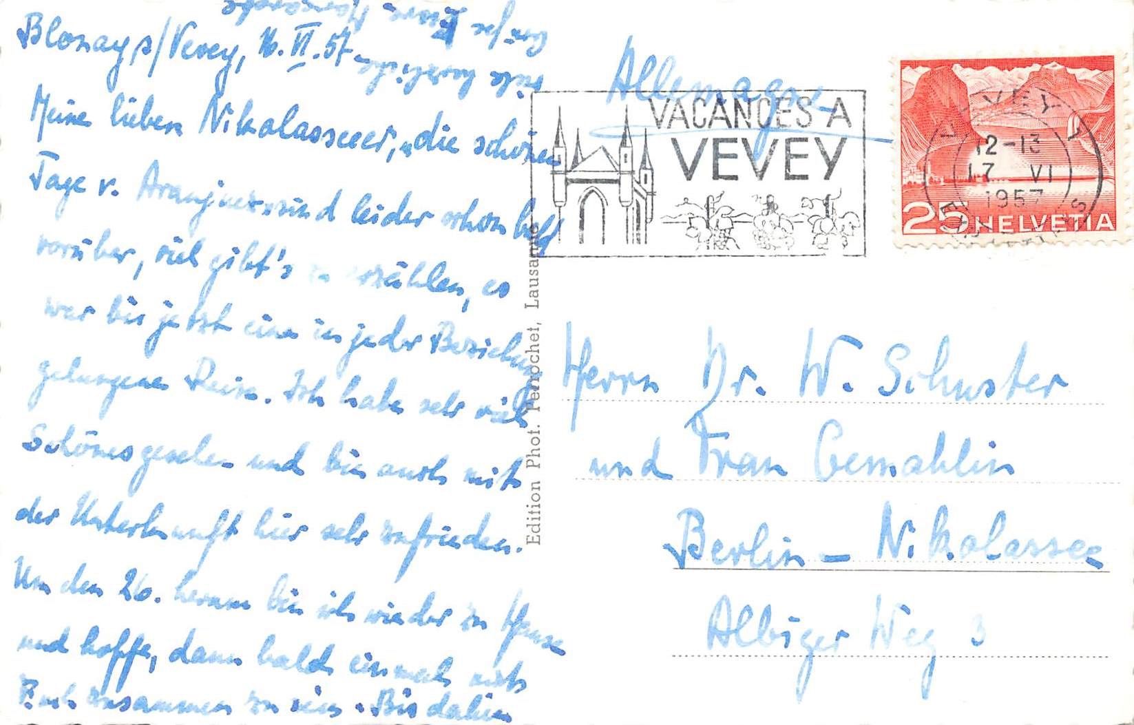 Ansichtskarten: Vevey – Gebraucht aus Biasca von Blenio71 1