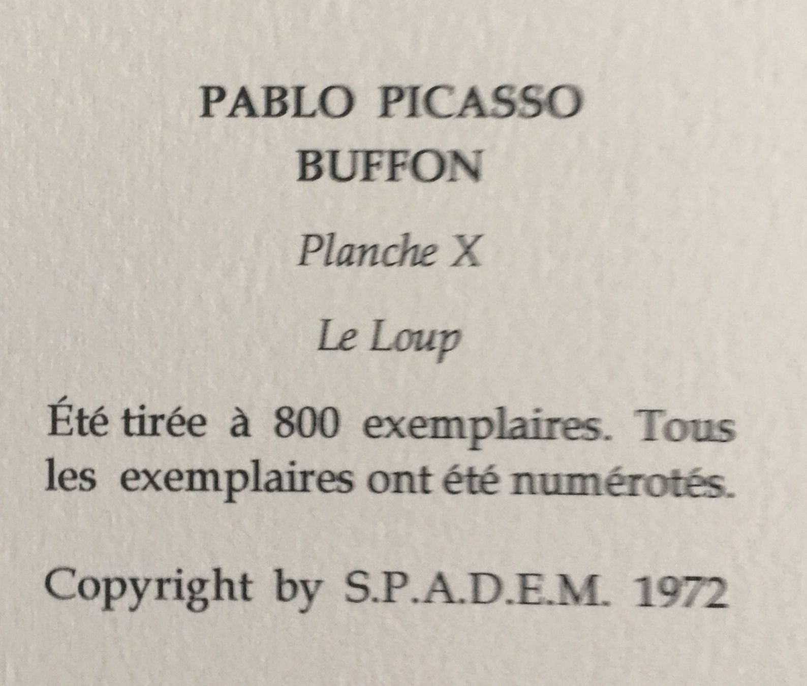 Grafiken & Lithographien: Pablo Picasso     Buffon     "Le Loup" – Gebraucht aus Nennigkofen von Sommersonnen 7