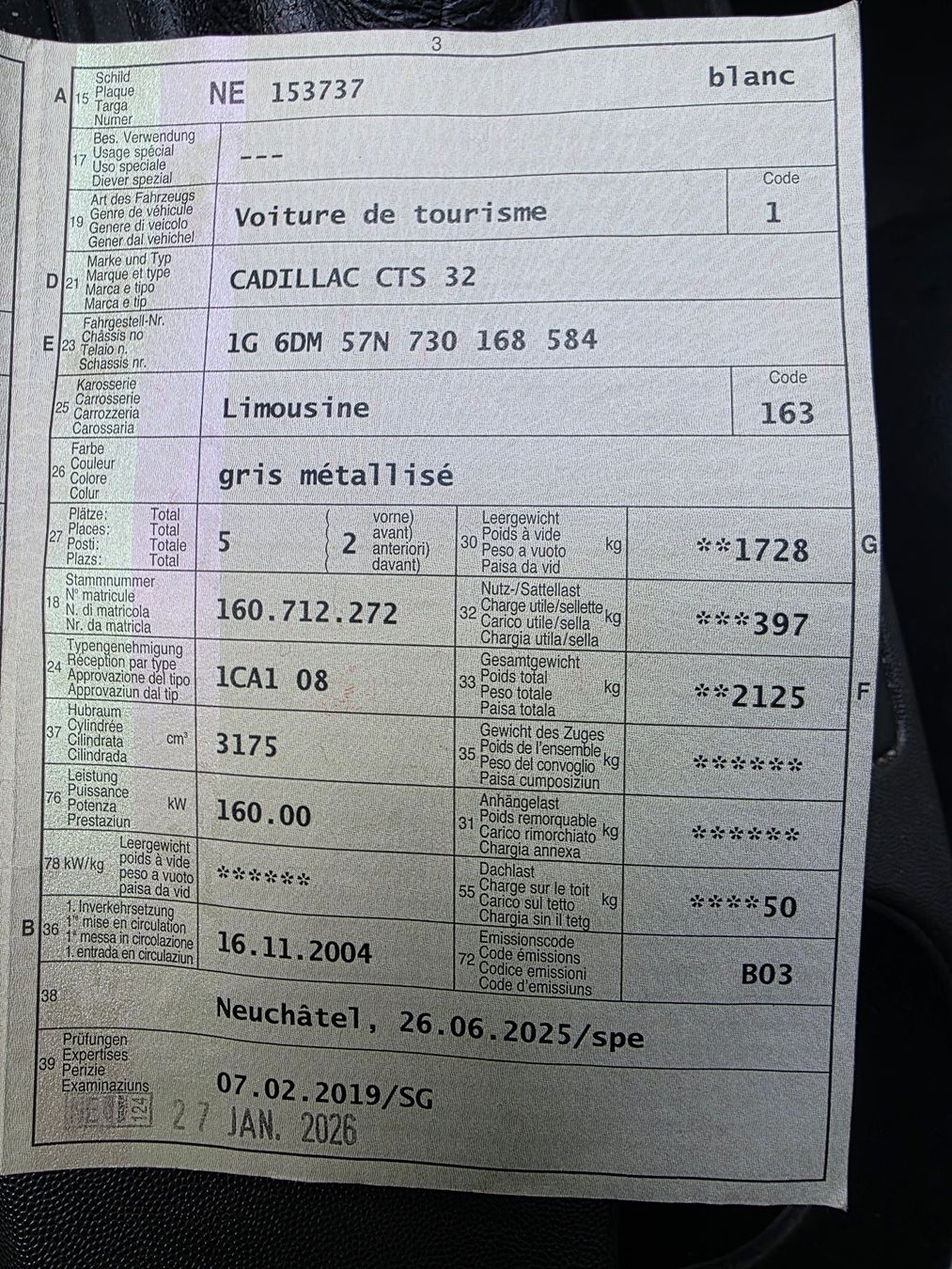Cadillac Automobili: Cadillac CTS 3.2 MFK 27.01.2026 – Usato da Couvet venduto da samuray_111 9
