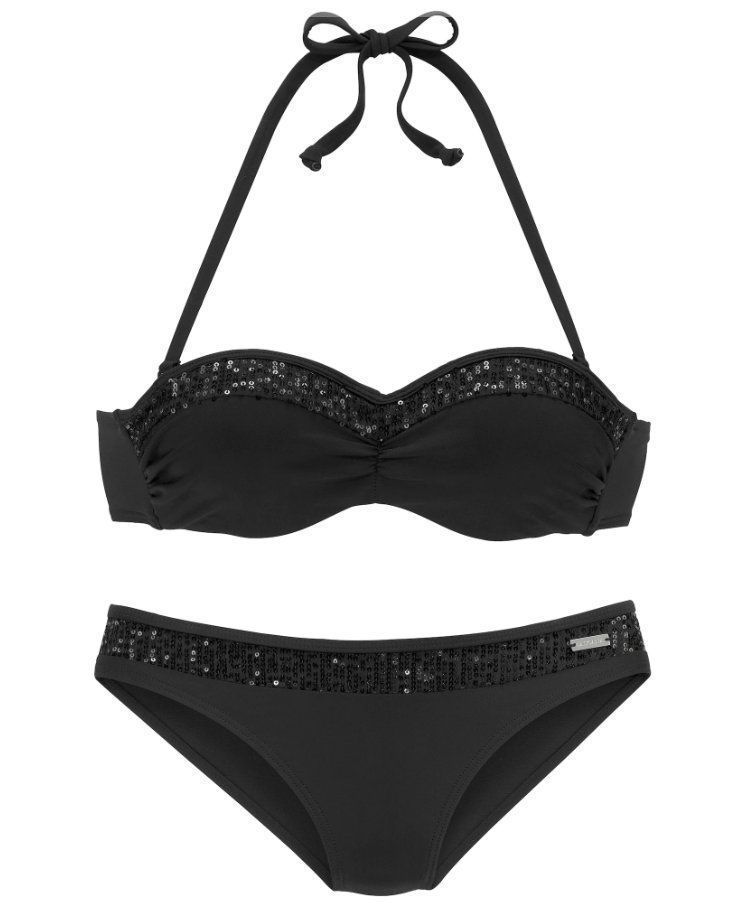 Costumi da bagno & Bikini: Bruno Banani Bikini schwarz Pailletten Gr. 40E oder 42E – Nuovo e nell'imballaggio originale da Turbenthal venduto da lau_2nrd 1