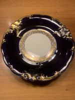 Antiker Teller von KPM, Porzellan, Kobaltblau, Gold
