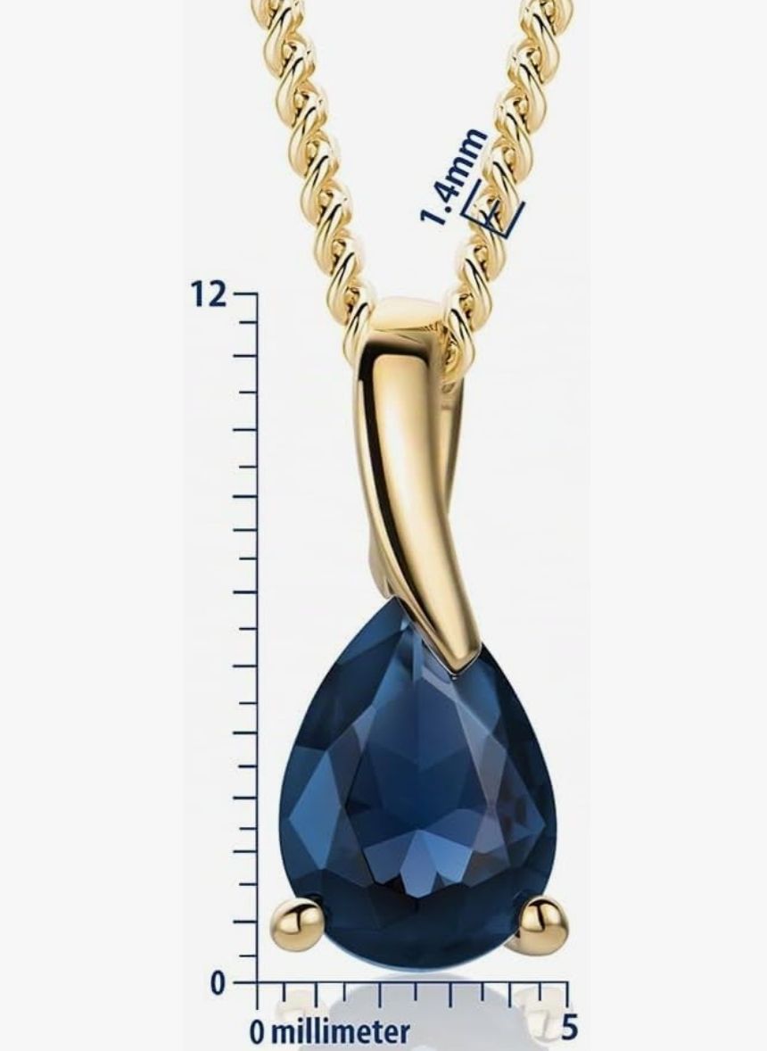 Ciondoli: Saphir Anhänger Echtgold mit Kette s925 – Nuovo e nell'imballaggio originale da Hemmental venduto da BlingBling1 1
