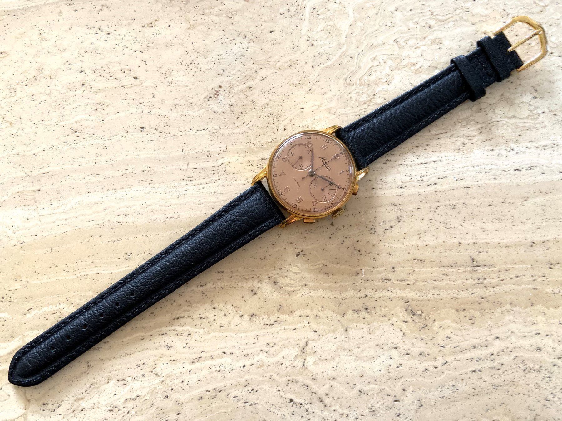 Minerva Orologi: Minerva Swiss Vintage Chronograph – Usato da lyss venduto da Uhrenparadies 6