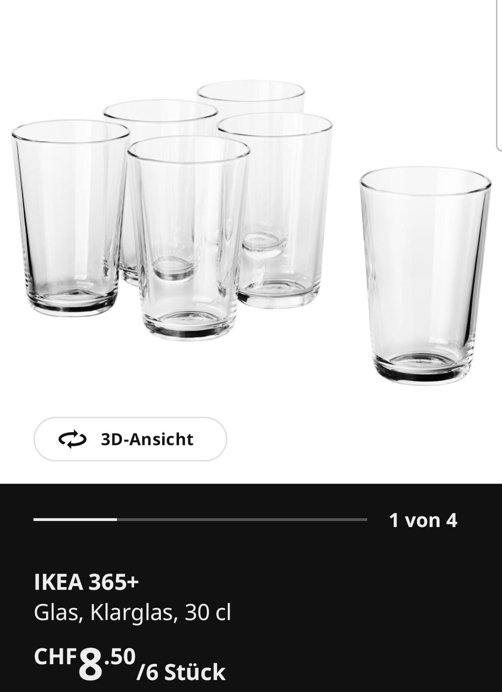Ikea Verres: IKEA 365+ Glas, 30cl – D'occasion à Kulmerau par Doene7 4