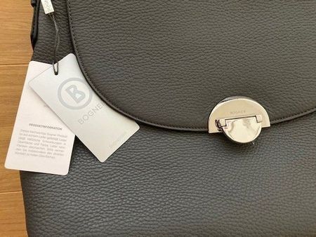 Bogner Tasche Damen 34 x 25 x 15 cm. NEU Robustes Leder Grau