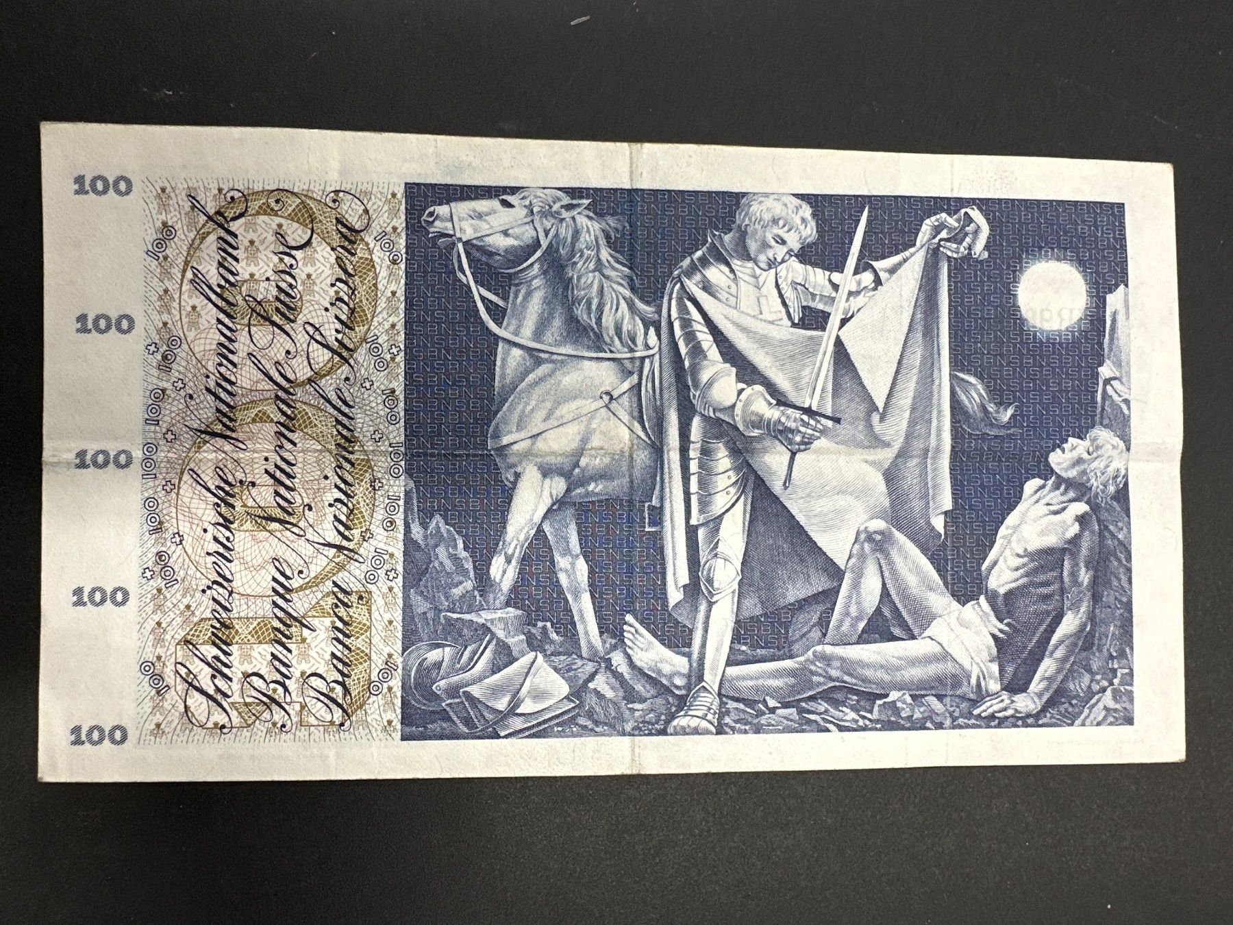 Banconote: 100 Fr.-Note Schweiz 1972 – Usato da Herisau venduto da herau 1