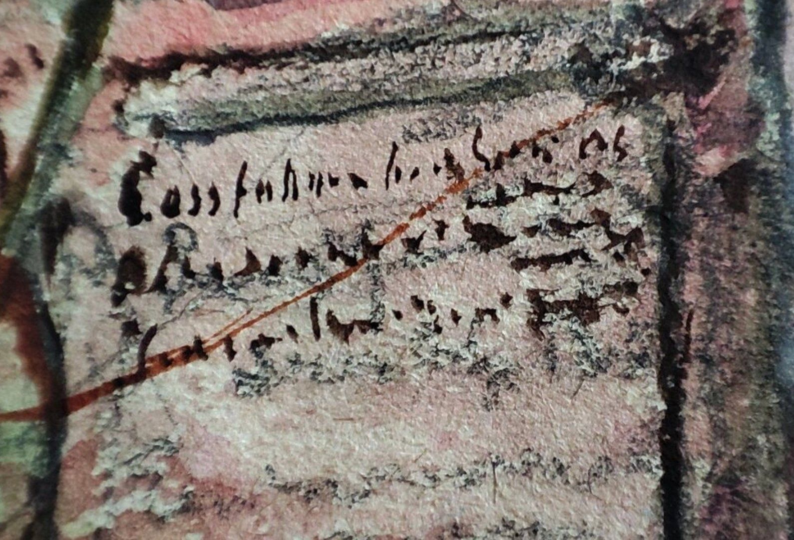 Dipinti: An einer Mauer, altes Aquarell, anonym – Usato da Zuerich venduto da Antiquarium 2