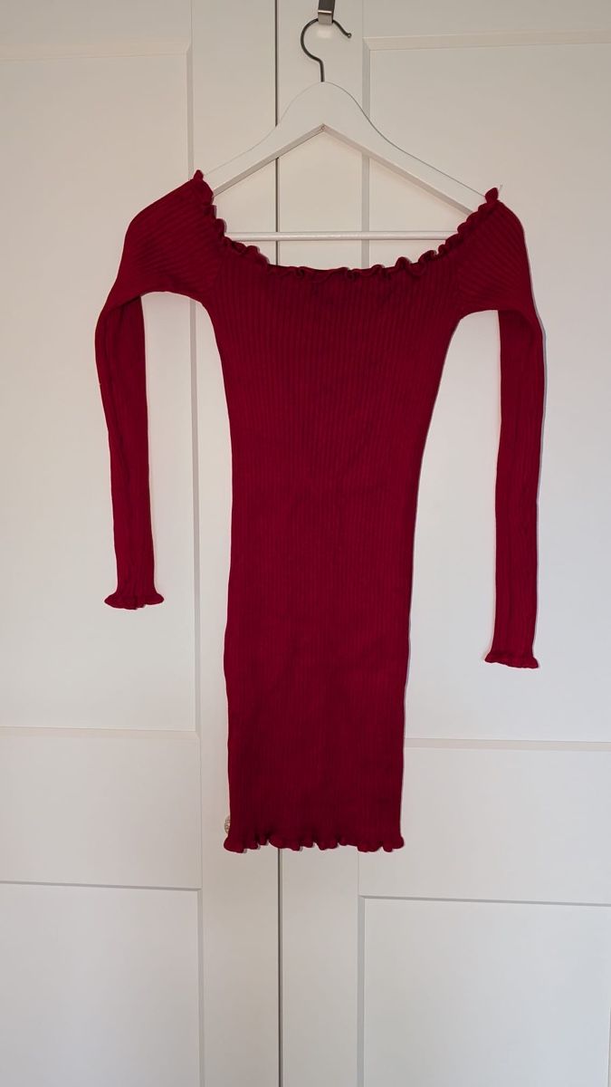 Vestiti: Rippstrick Kleid schulterfrei rot Grösse S neu – Usato da Heerbrugg venduto da sad_h2xv 1