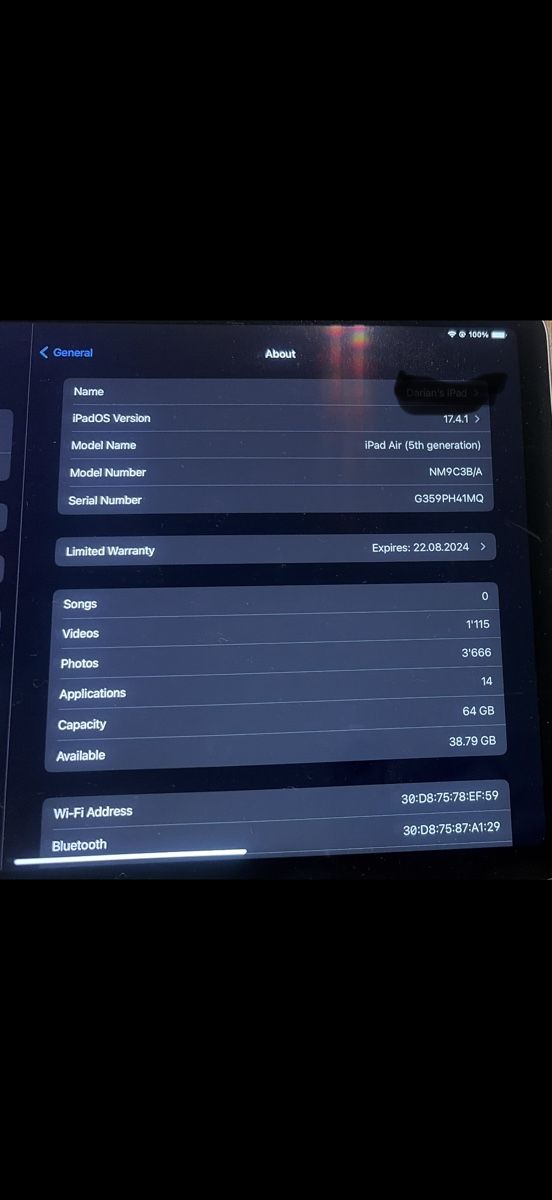Apple Tablet PC: iPad Air 5th generation 64GB – Nuovo (secondo la descrizione) da Cologny venduto da sab_xh7v 2