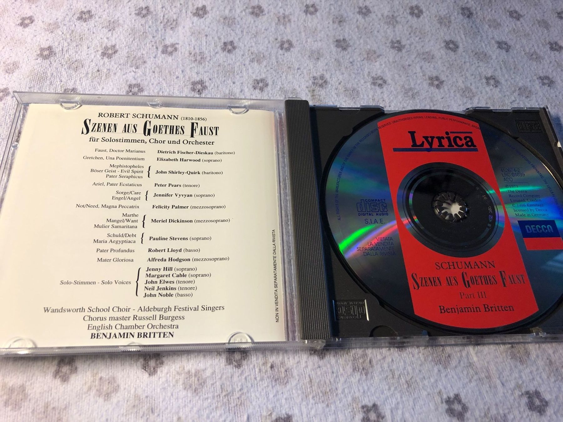 CD: Schumann Szenen aus Goethes Faust Part III – Usato da Schübelbach venduto da Bemafaja 2