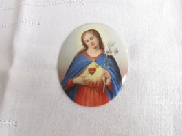 Ovales Porzellanbild Hl. Herz Maria