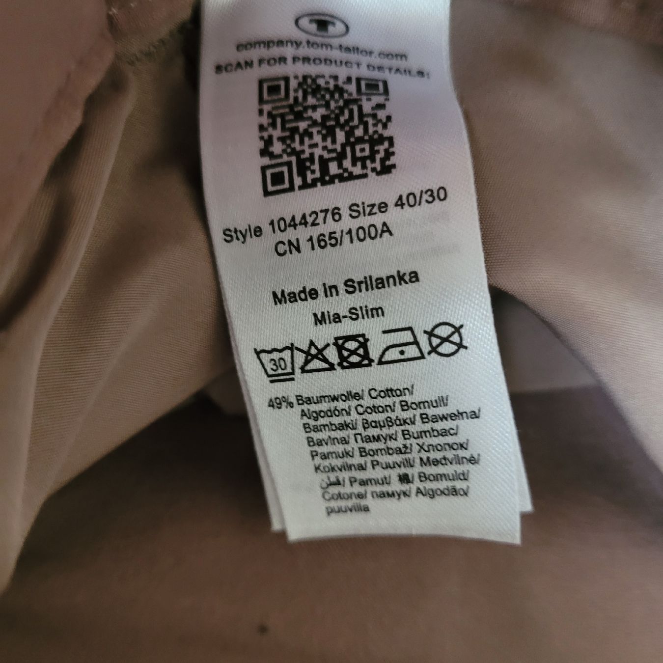 Tom Tailor Pantaloni: TOM TAILOR Pantalon Taille 40 marron clair – Nuovo (secondo la descrizione) da Genève venduto da Tanaa_12 5