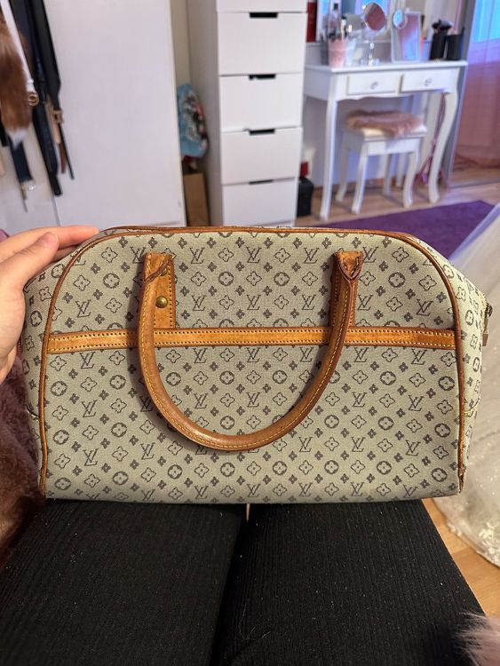 Louis Vuitton Blue Monogram Mini Lin Marie Speedy Deauville Boston