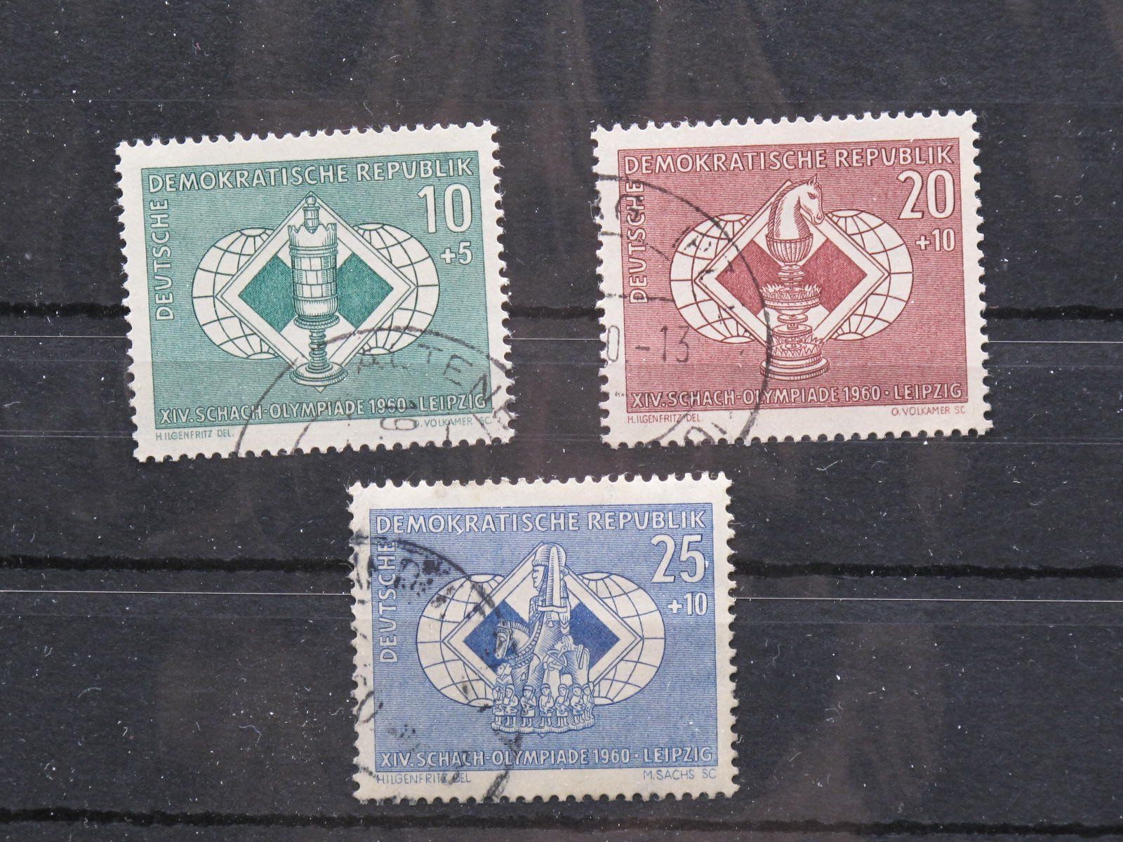 Tutti i francobolli: DDR 1960 Schach Olympiade Leipzig gest – Usato da Wil SG venduto da fva01
