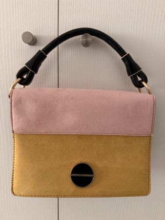 Sac à main bi-colore, rose et or, parfait pour l'été!