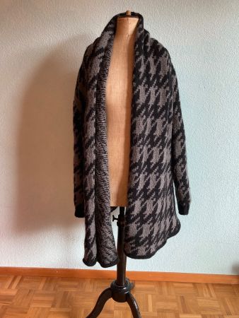 Cardigan gris et noir mohair alpaga