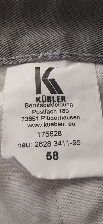 Pantaloni: Kübler Arbeitshose Gr. 58, grau, neu, ungetragen – Nuovo (secondo la descrizione) da Winterthur venduto da leovale 1