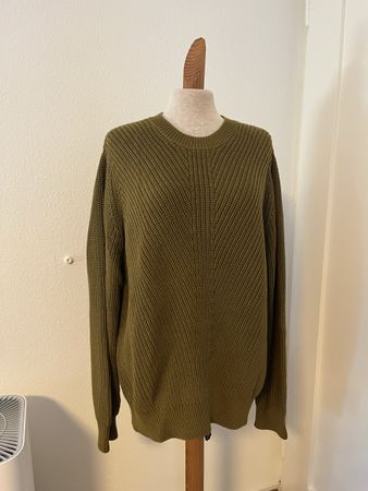Herbstlicher Strickpullover, Gr. L, olivgrün von Closed