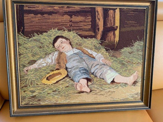 Foto & Immagini: Gobelinbild "Bub im Heu" – Usato da Oberbipp venduto da Spatzenfan79