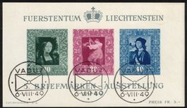 1949  LI-Briefmarkenausstellung   gest. Ersttag   SBK 200.00