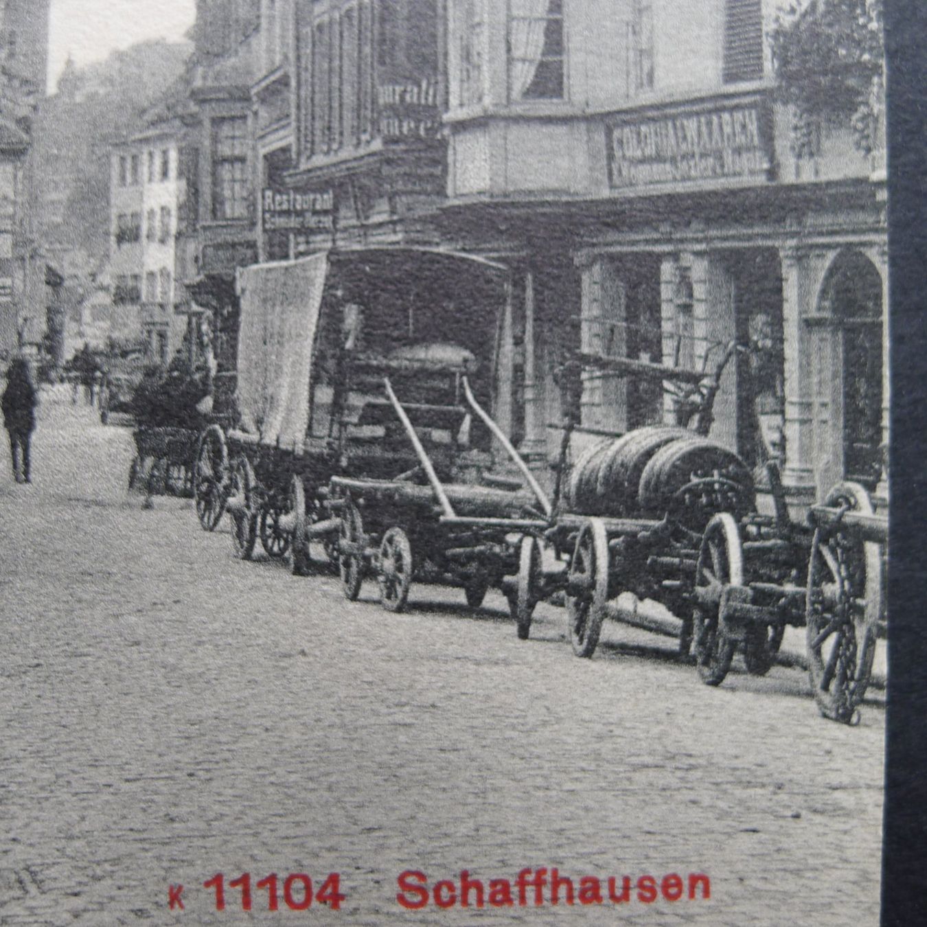 Cartoline postali: SCHAFFHAUSEN Ansichtskarte, belebt, Kutschen – Usato da Ebikon venduto da SilvioFreund 2