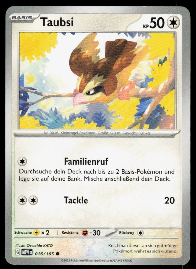 Pokémon Carte collezionabili: Pokemon Taubsi 016/165 – Usato da Herisau venduto da Pokemon2025