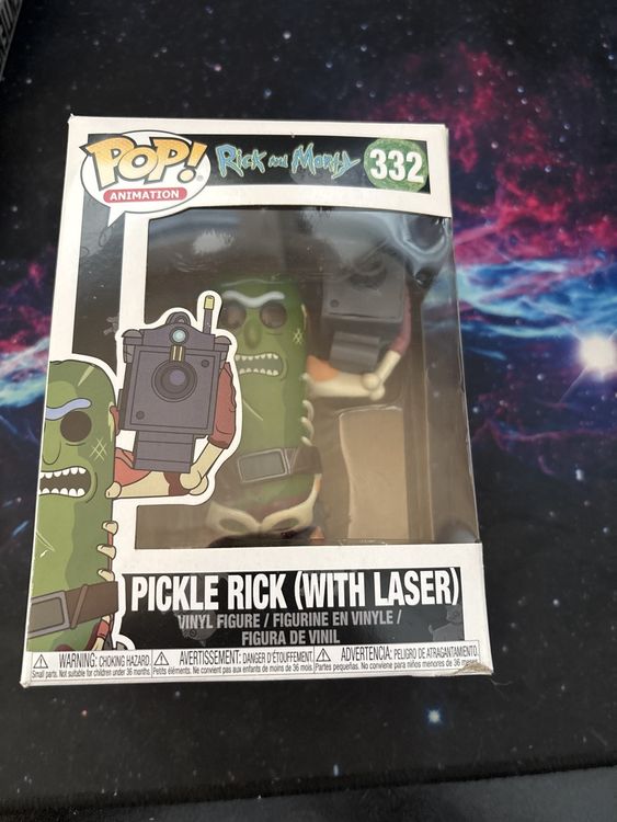 Funko Pop! Rick And Morty: Pickle Rick Con Laser #332 + Custodia Protettiva Da Collezione